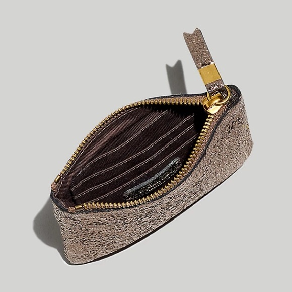Madewell Small Zip Pouch in Metallic Leather NEW - Picture 8 of 9